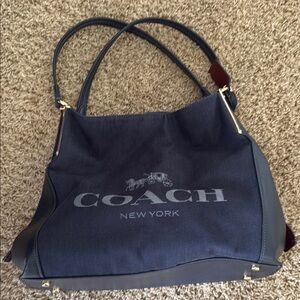 Coach Blue Shoulder Bag with Sleek Design